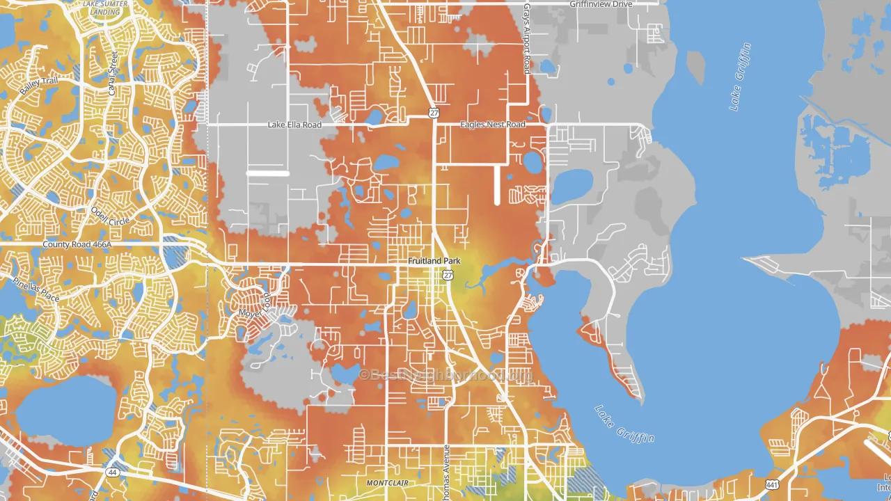 Bike Grade map of 34731, FL