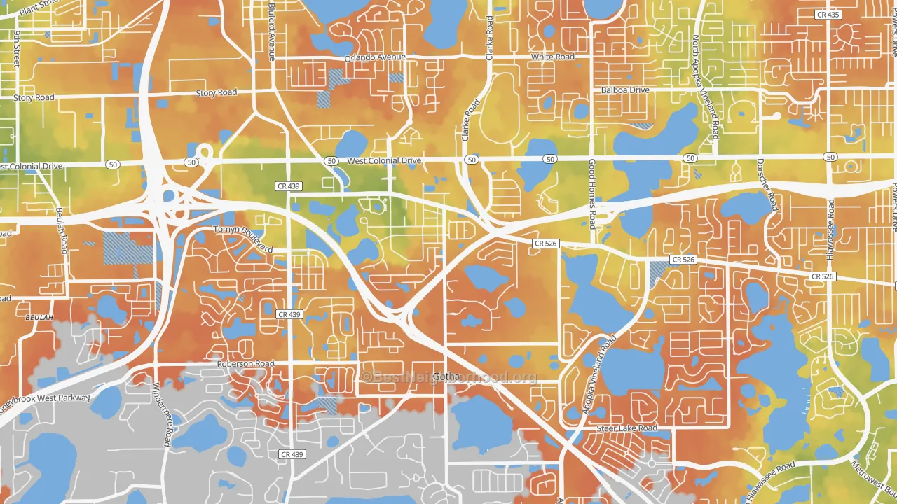Bike Grade map of 34734, FL