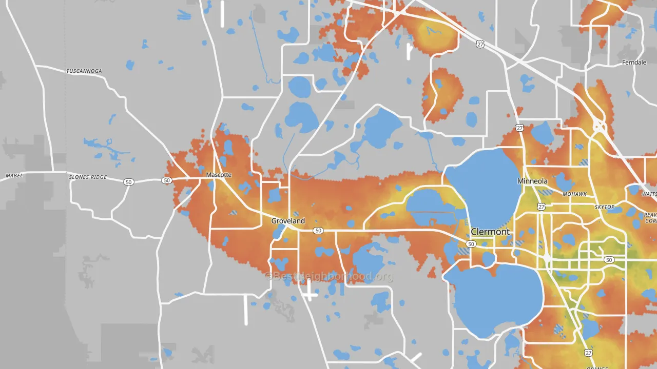 Bike Grade map of 34736, FL