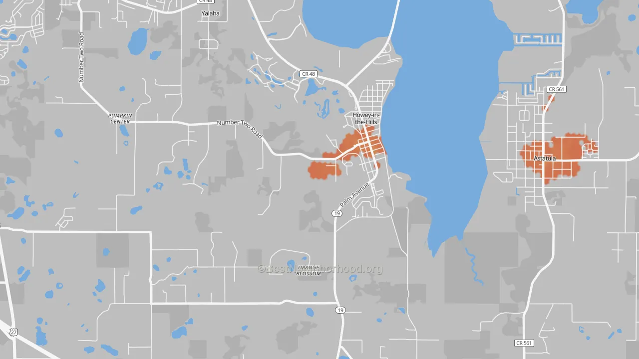 Bike Grade map of 34737, FL