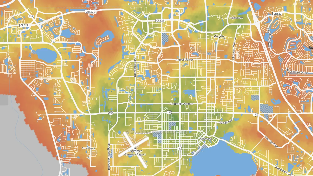 Bike Grade map of 34741, FL