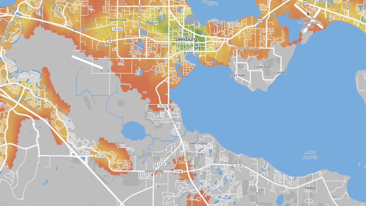 Bike Grade map of 34748, FL