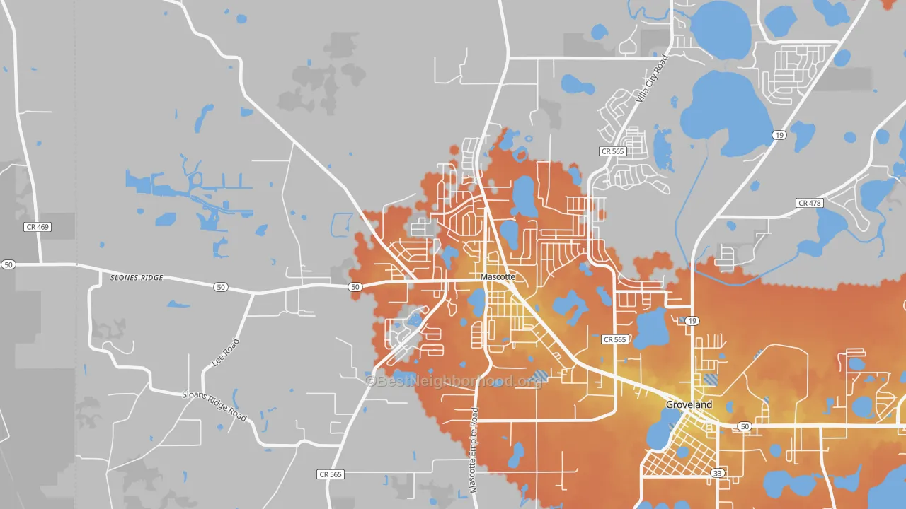 Bike Grade map of 34753, FL