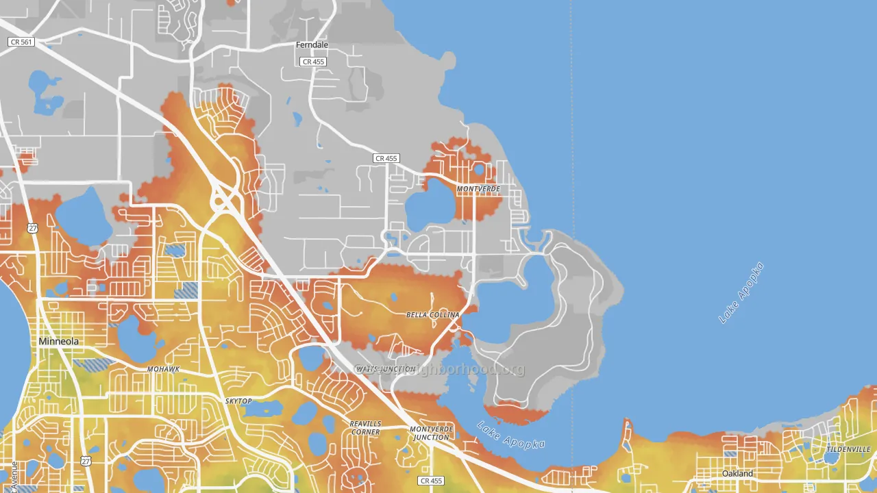 Bike Grade map of 34756, FL