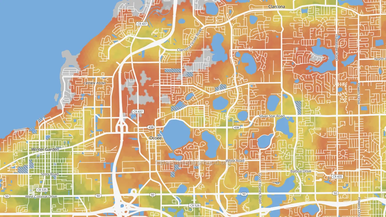 Bike Grade map of 34761, FL