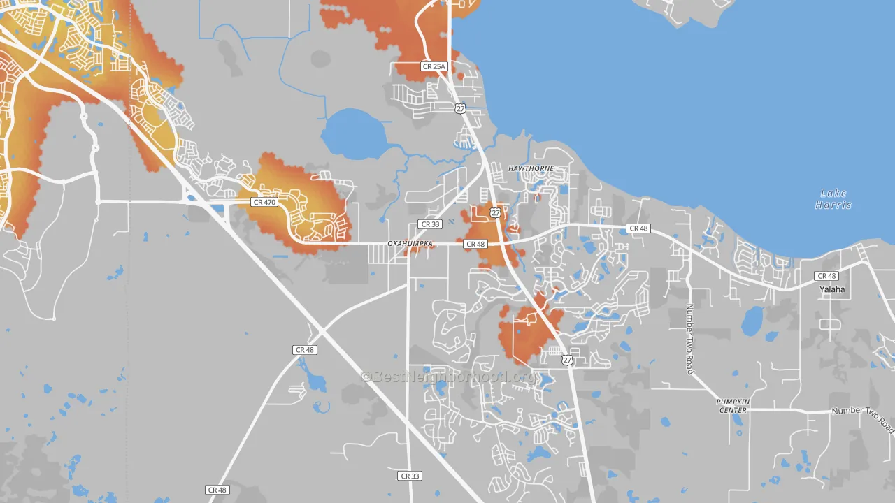 Bike Grade map of 34762, FL