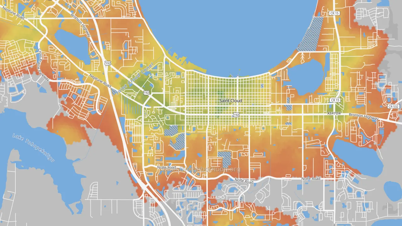 Bike Grade map of 34769, FL