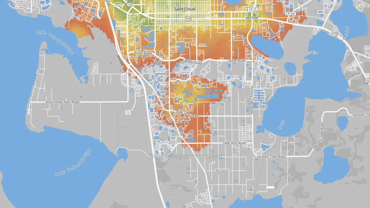 Bike Grade map of 34772, FL
