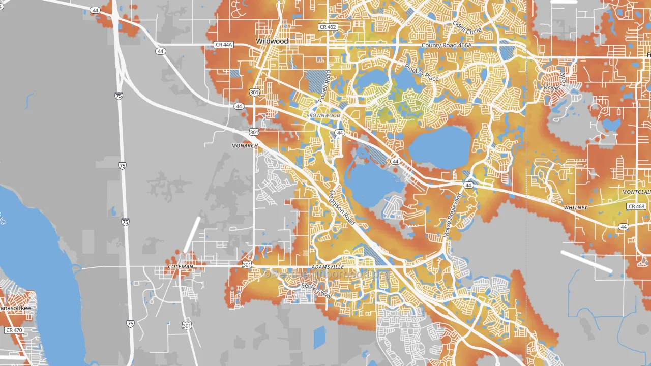 Bike Grade map of 34785, FL