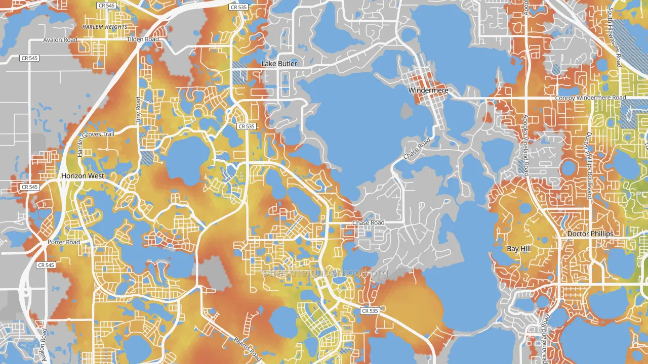 Bike Grade map of 34786, FL