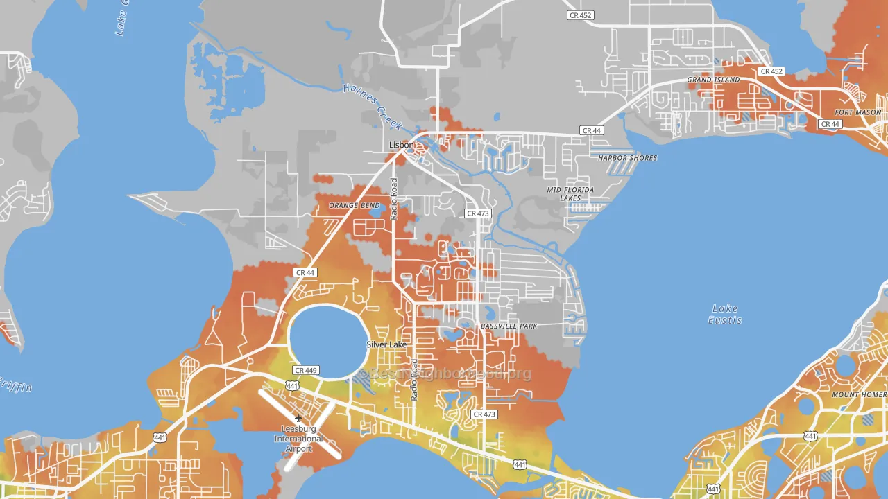 Bike Grade map of 34788, FL