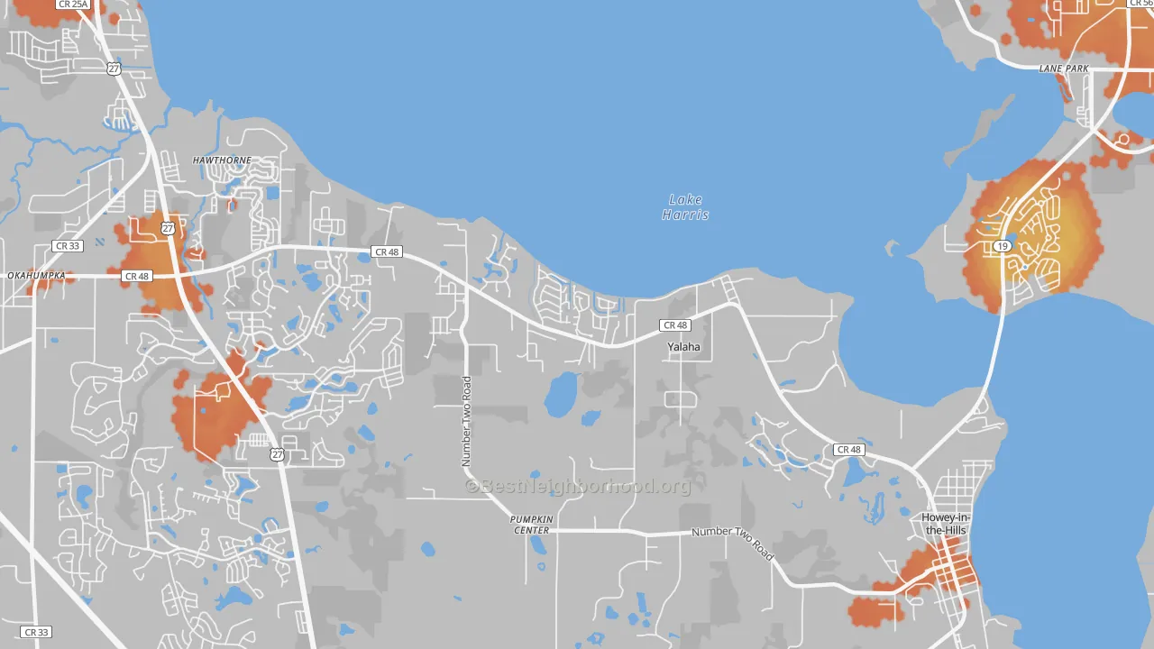 Bike Grade map of 34797, FL