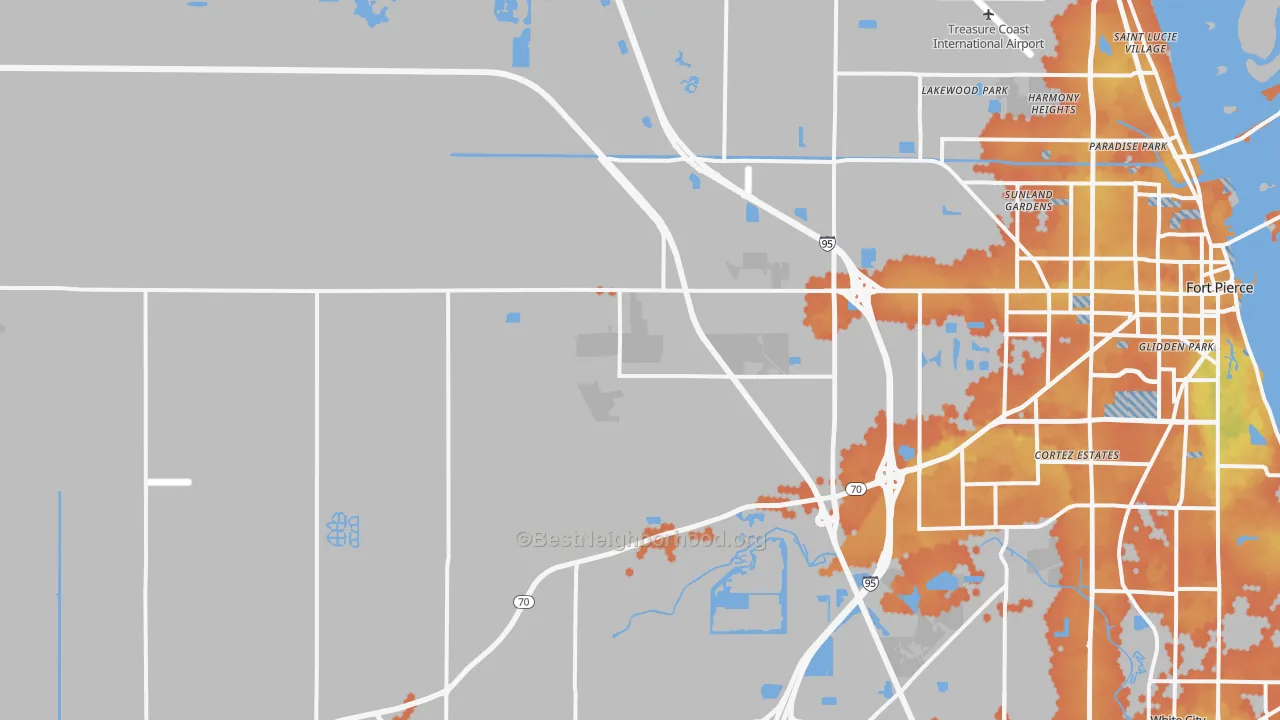 Bike Grade map of 34945, FL