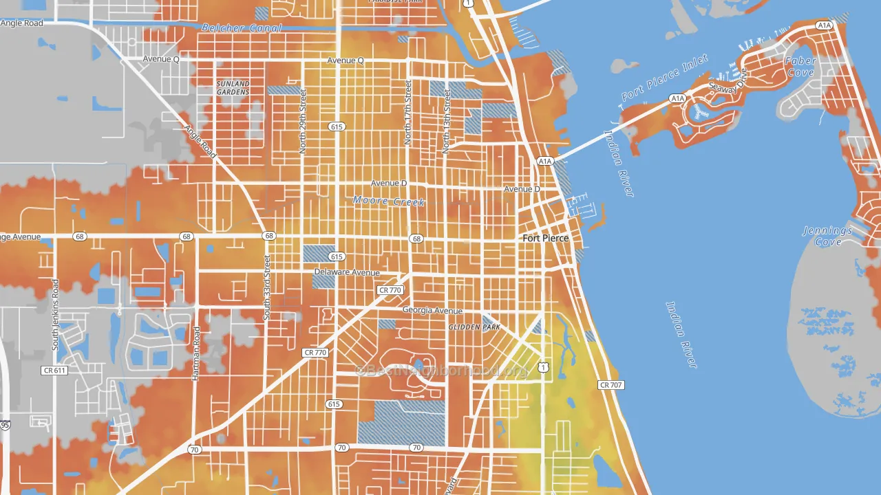 Bike Grade map of 34950, FL