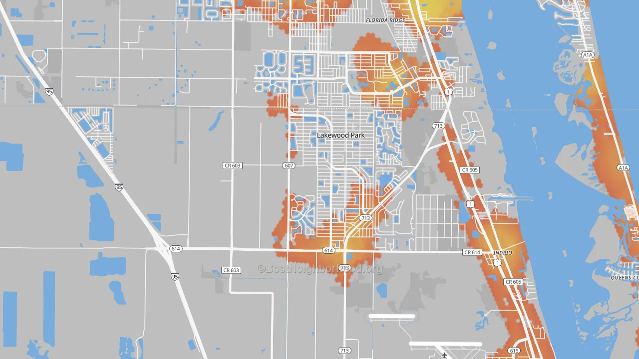Bike Grade map of 34951, FL