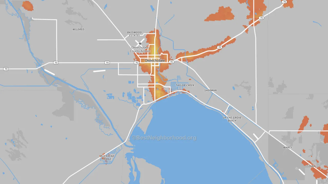 Bike Grade map of 34974, FL