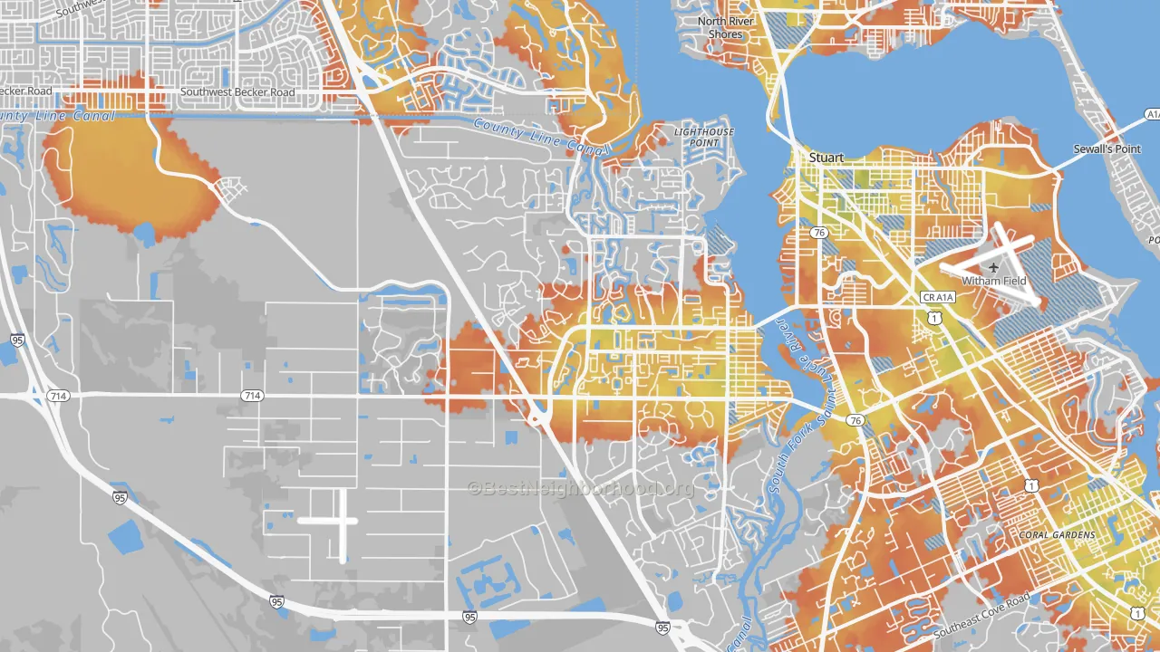 Bike Grade map of 34990, FL