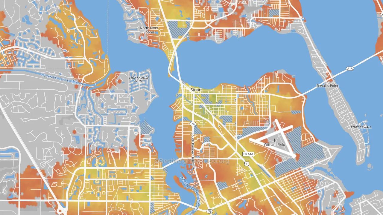 Bike Grade map of 34994, FL