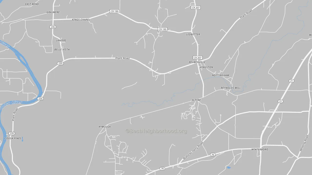 Bike Grade map of 35014, AL