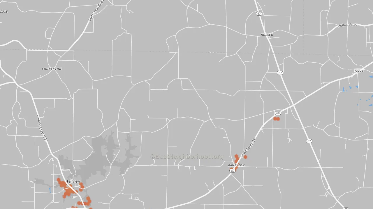 Bike Grade map of 35019, AL