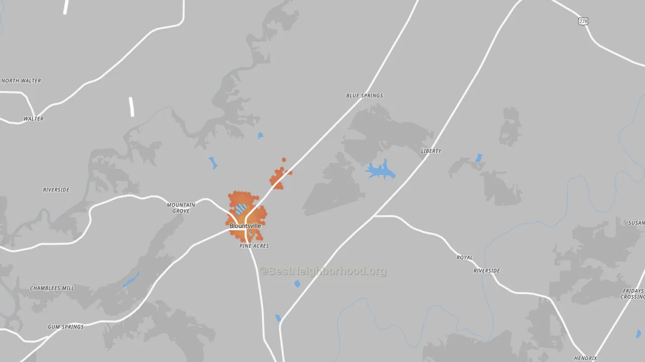 Bike Grade map of 35031, AL