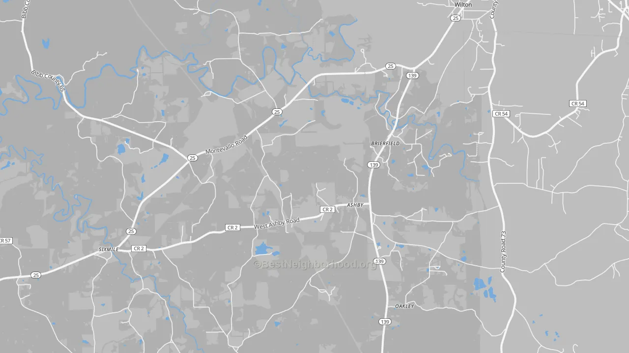 Bike Grade map of 35035, AL