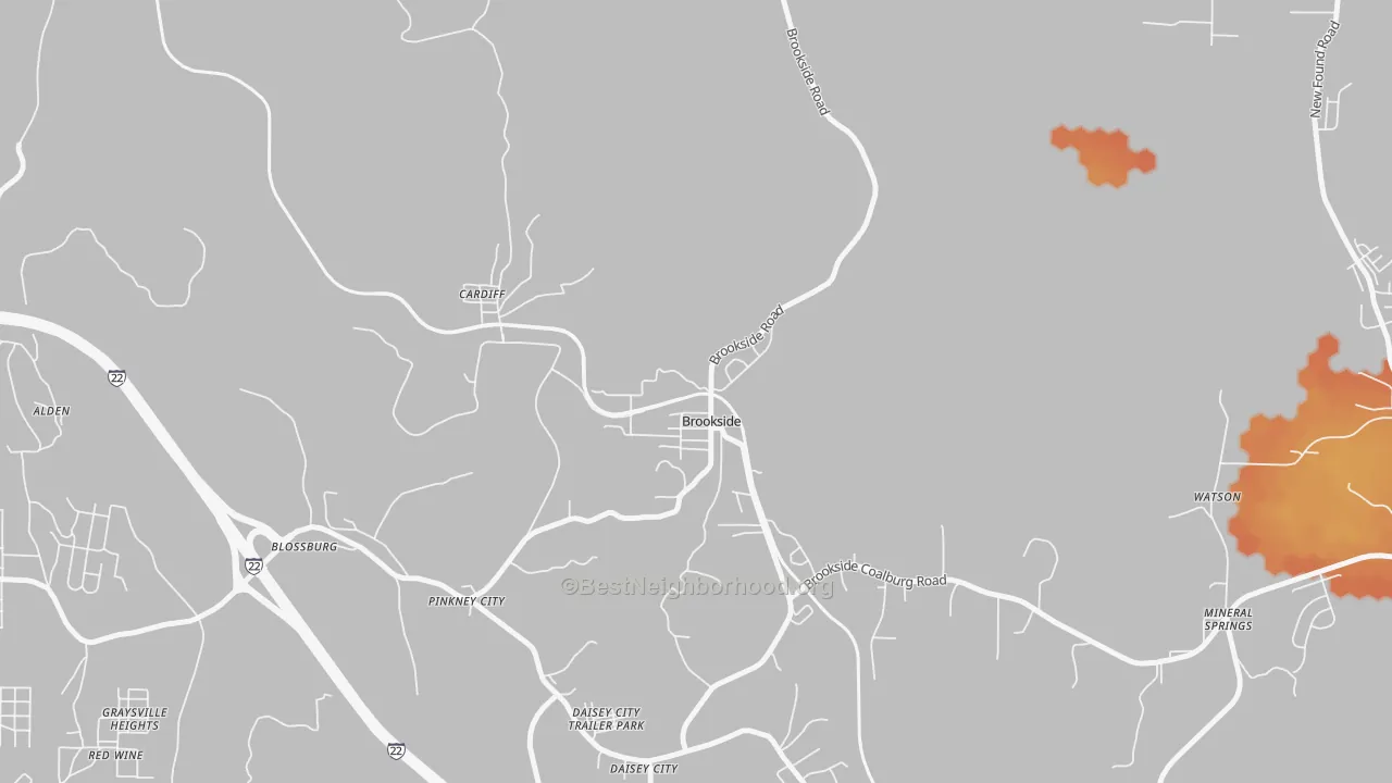 Bike Grade map of 35036, AL