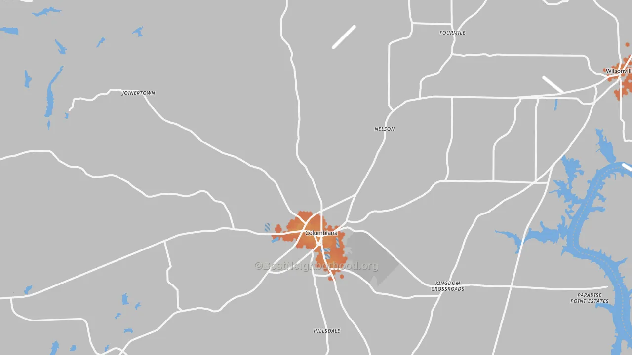 Bike Grade map of 35051, AL
