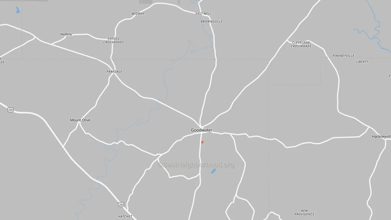 Bike Grade map of 35072, AL