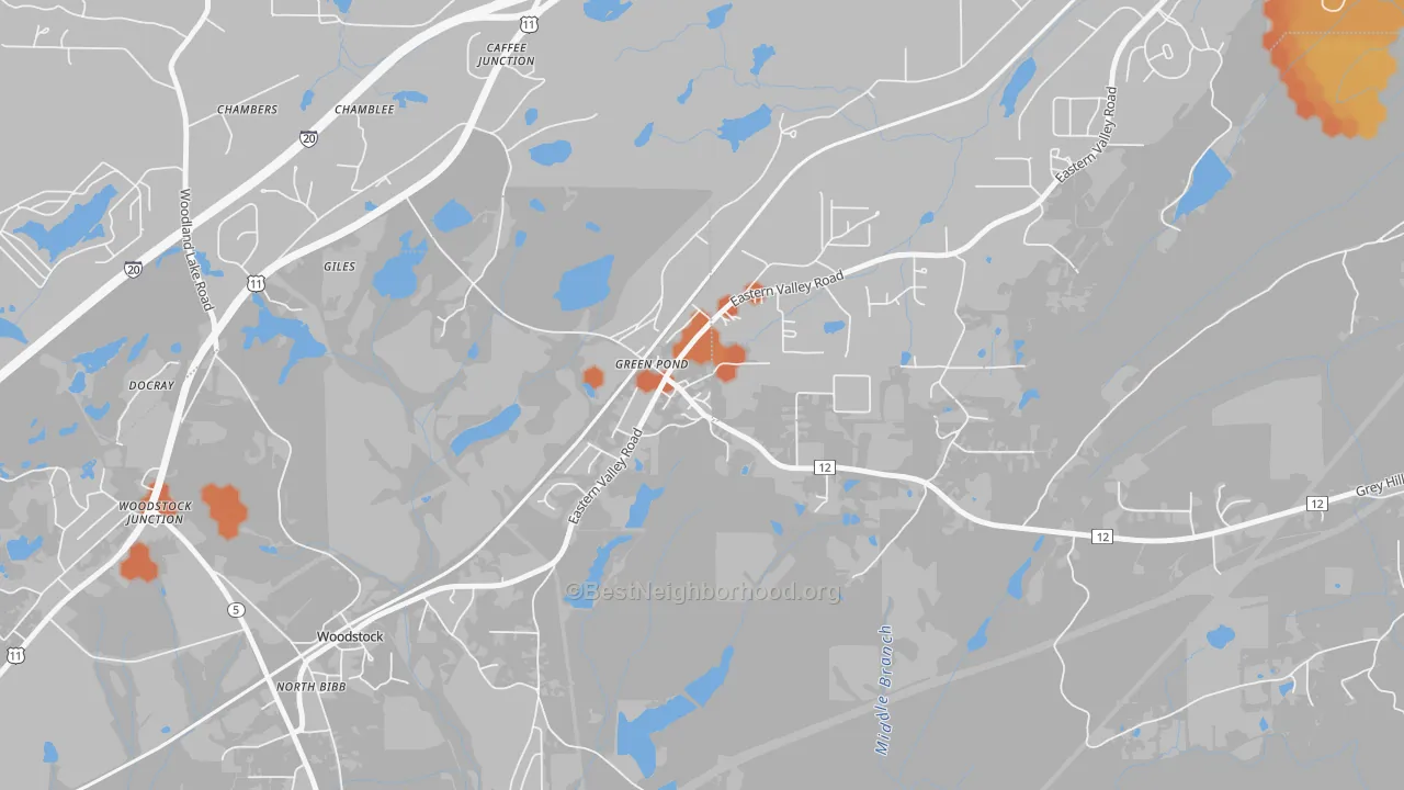 Bike Grade map of 35074, AL