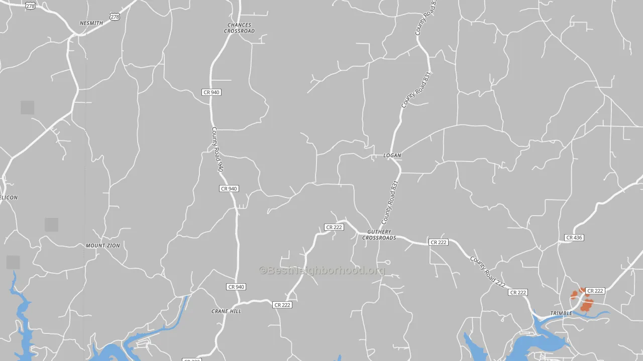 Bike Grade map of 35098, AL