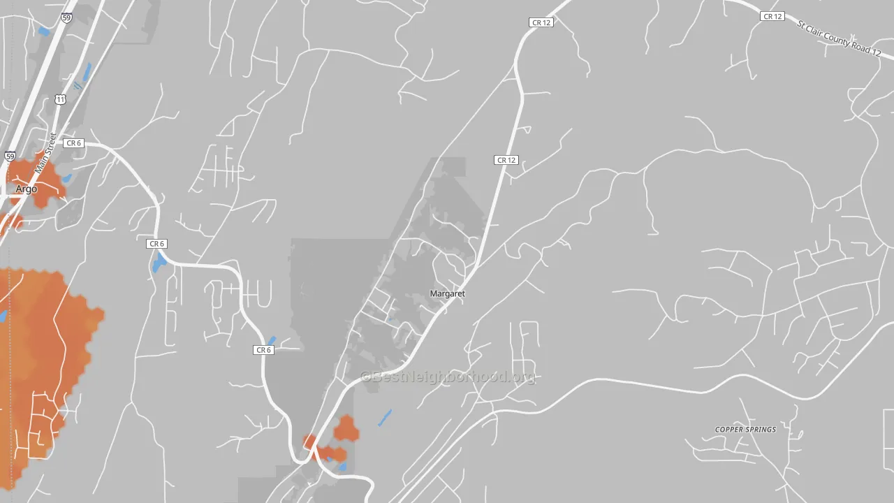 Bike Grade map of 35112, AL