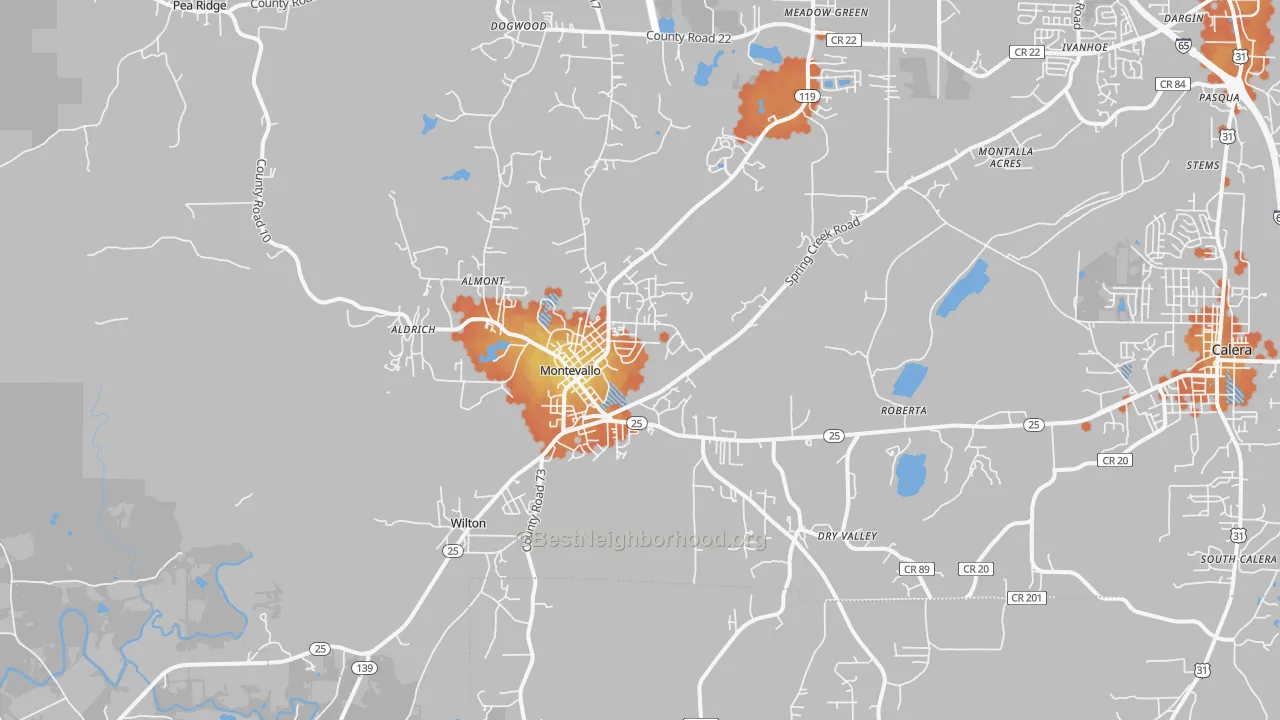Bike Grade map of 35115, AL