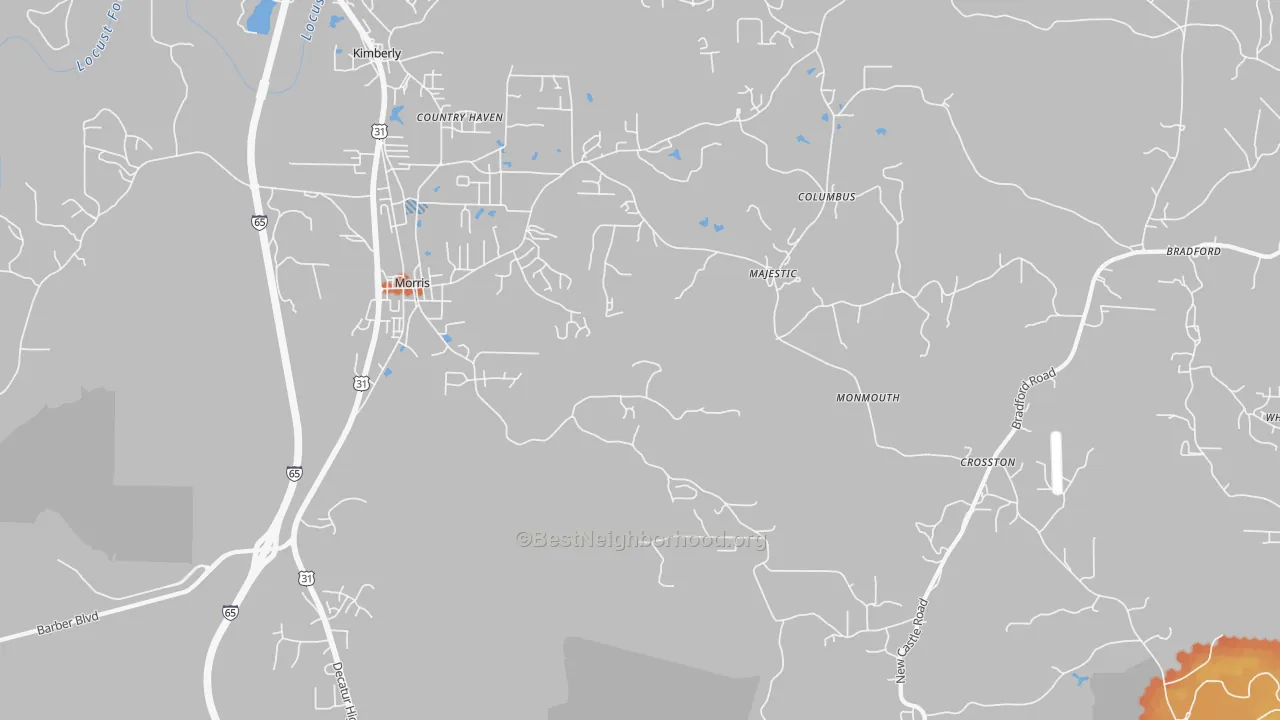 Bike Grade map of 35116, AL