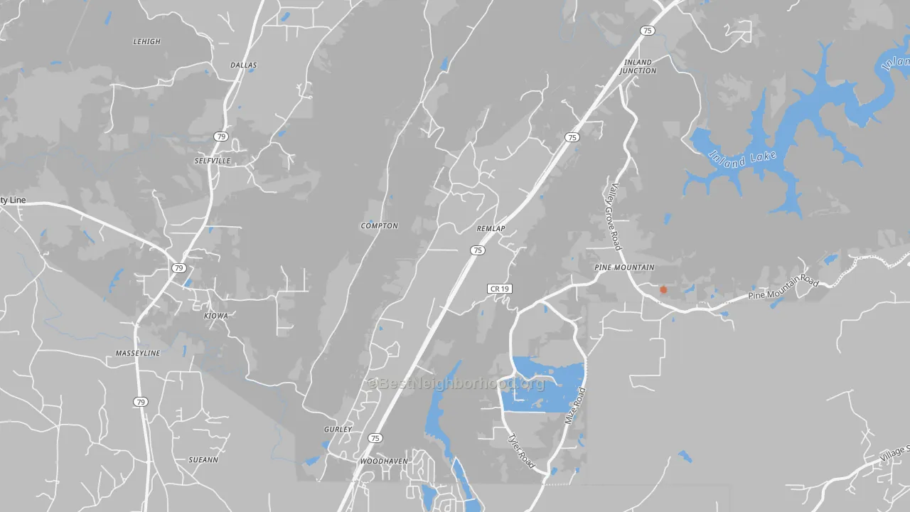 Bike Grade map of 35133, AL