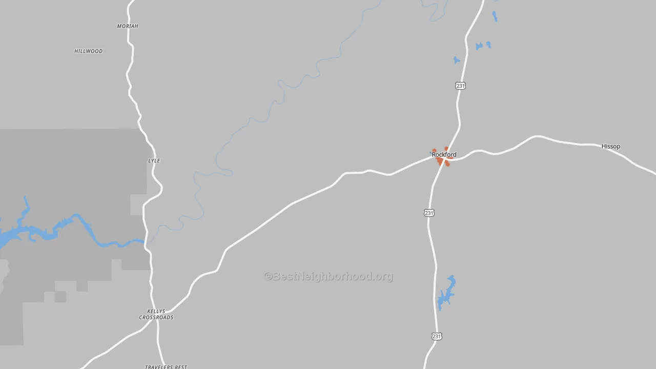 Bike Grade map of 35136, AL