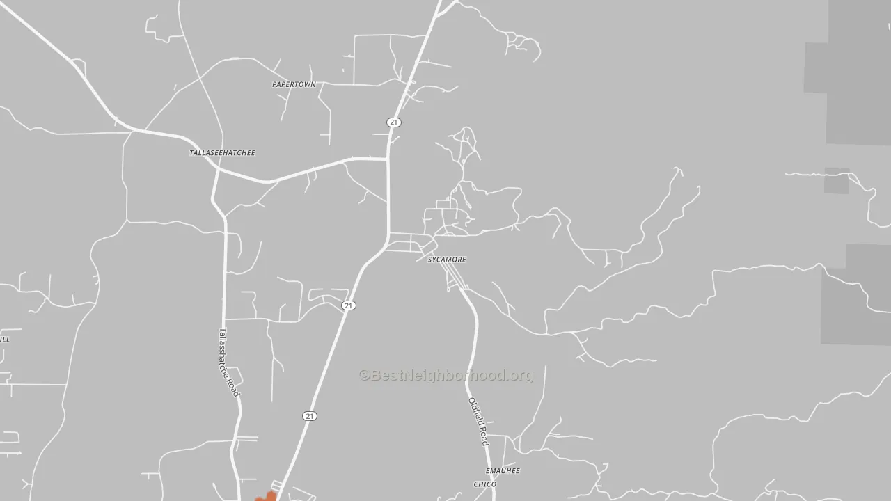 Bike Grade map of 35149, AL