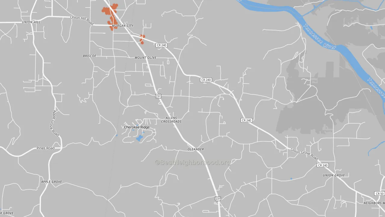 Bike Grade map of 35175, AL