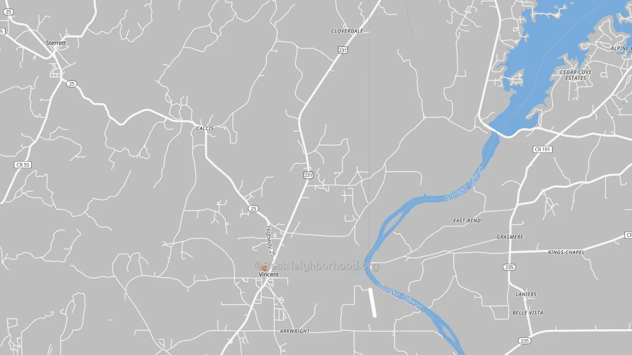 Bike Grade map of 35178, AL