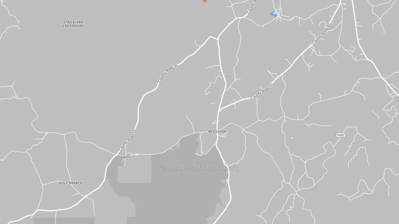 Bike Grade map of 35183, AL
