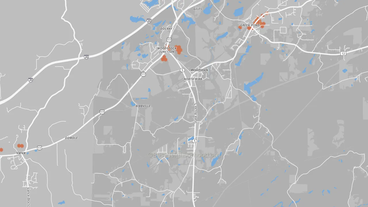 Bike Grade map of 35188, AL