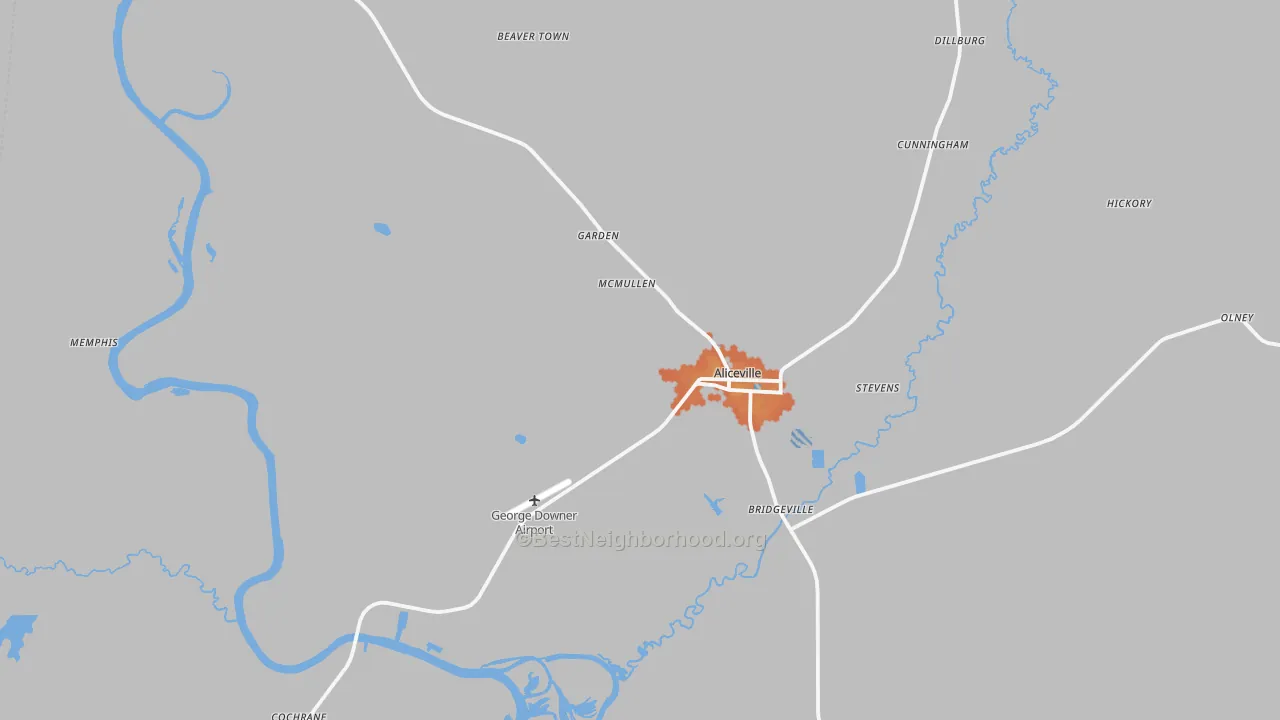 Bike Grade map of 35442, AL