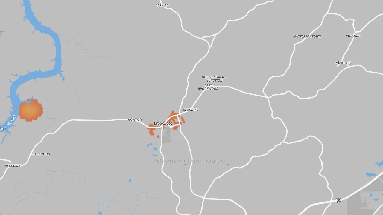 Bike Grade map of 35444, AL