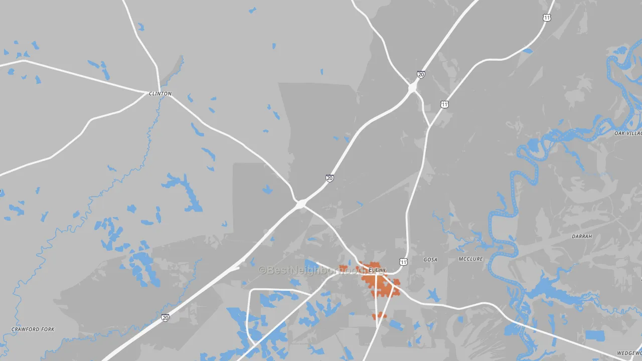 Bike Grade map of 35462, AL