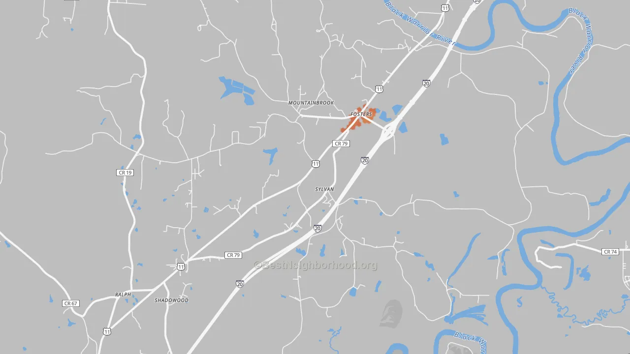 Bike Grade map of 35463, AL