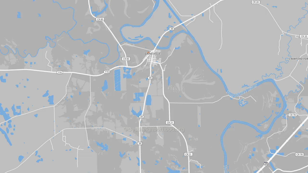 Bike Grade map of 35464, AL