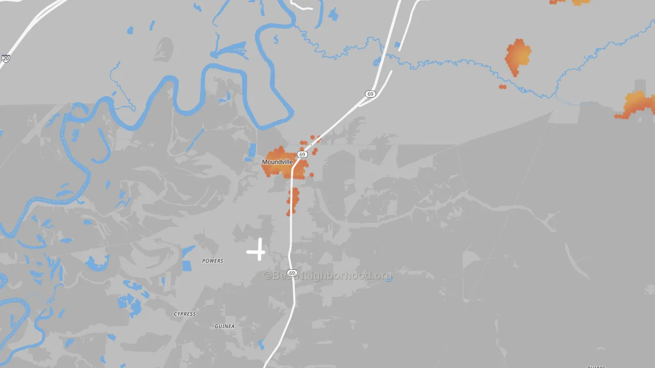 Bike Grade map of 35474, AL