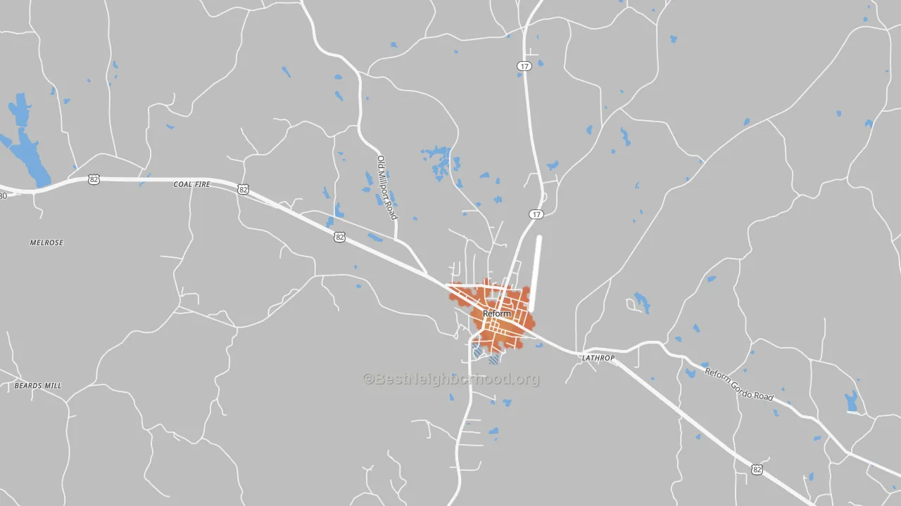 Bike Grade map of 35481, AL