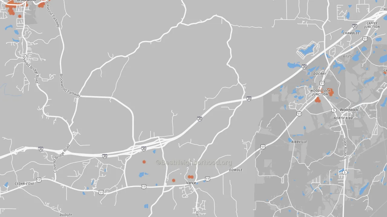 Bike Grade map of 35490, AL