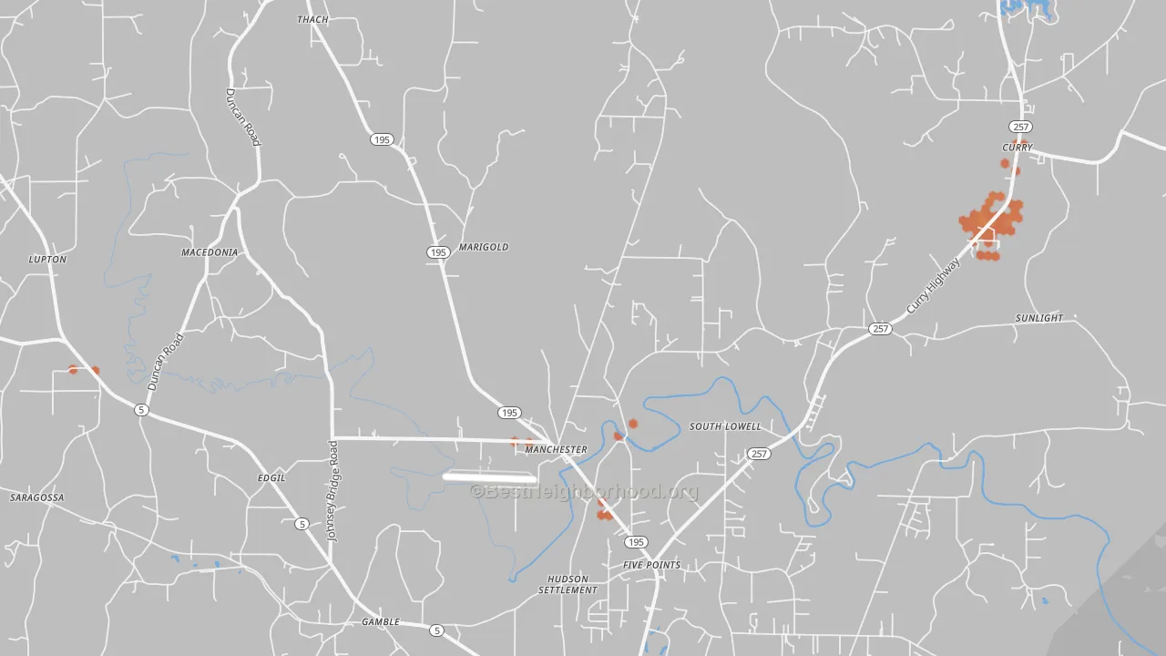Bike Grade map of 35503, AL